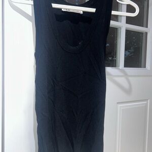 Zara Black and White Fitted Raglan Tank Top